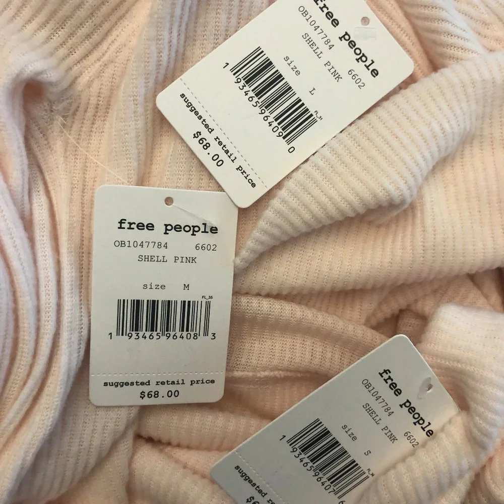 Free People Shell Pink Snowbunny Long Sleeve Top